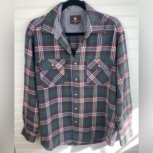 High Sierra by Mervyn’s Vintage Long Sleeve Plaid Flannel L Mens !Flawed!